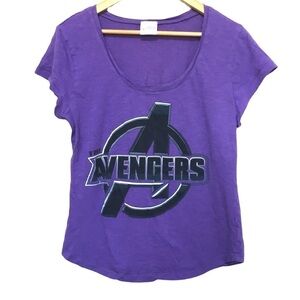 MARVEL Avengers purple scoop neck graphic tee shirt size 1X
